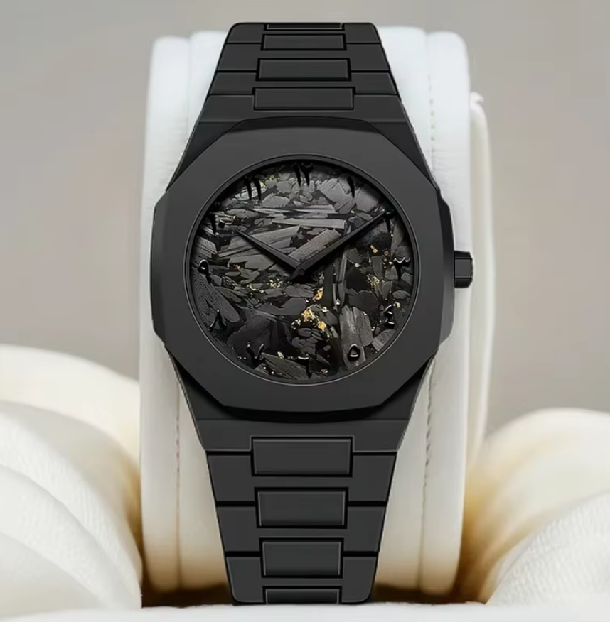 Fashion Casual Unisex Ultra-Thin Dial Arabic Numeral Carbon wood Black