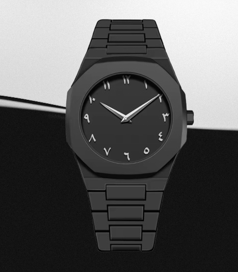 Fashion Casual Unisex Ultra-Thin Dial Arabic Numeral BLACK edition